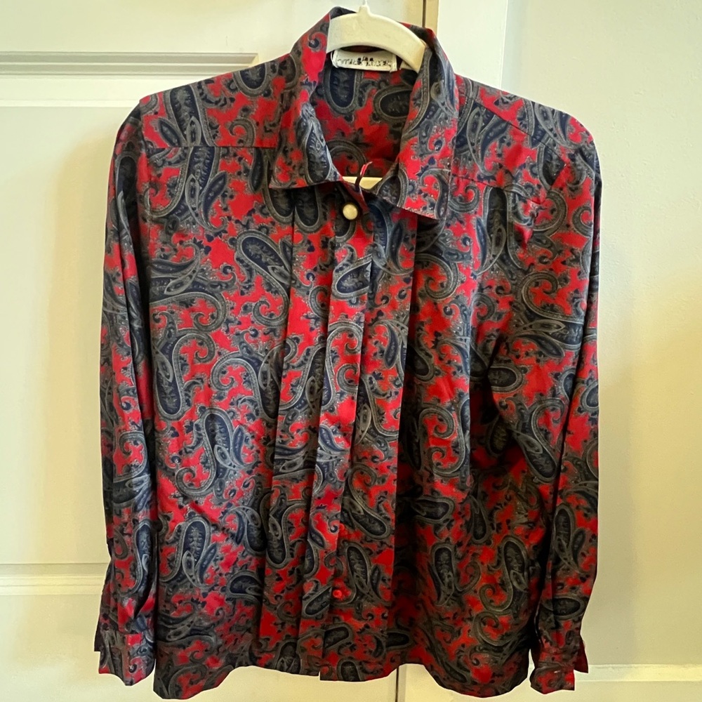 Paisley Red and Blue Women’s Shirt for work